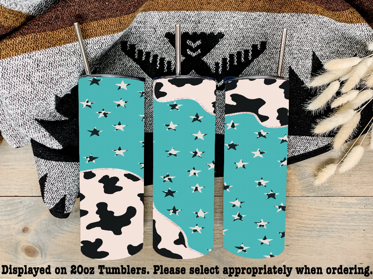 Cowhide And Blue Steel Tumbler