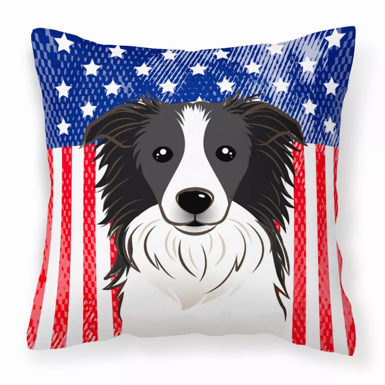 American Flag and Dog Fabric Decorative Pillow - S000213B001695P064333V000