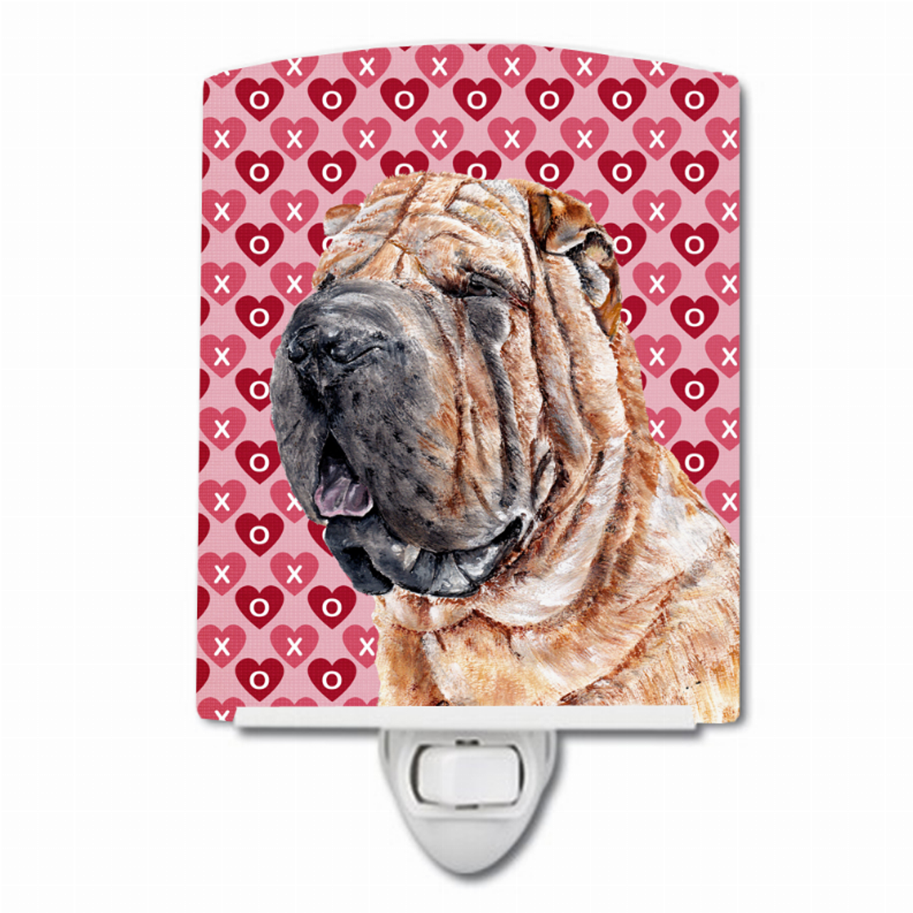 Hearts Love and Valentine's Day Dog Art Ceramic Night Light - SC9695CNL