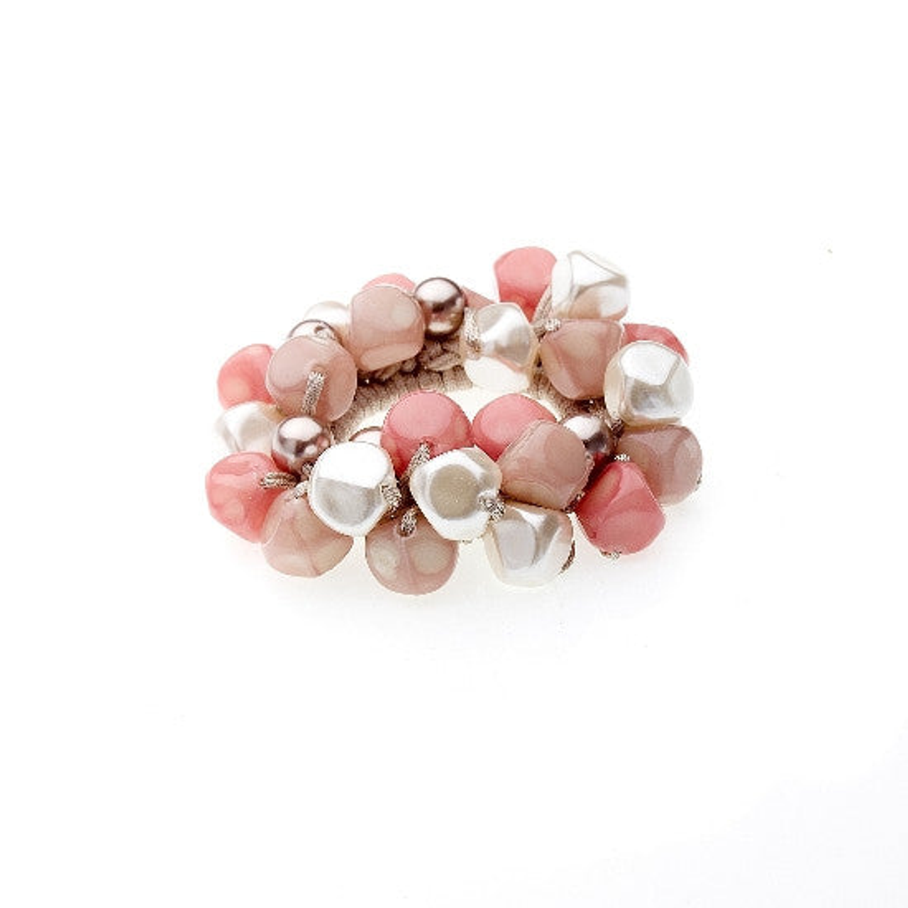 Multi Color Pinch Bead Ponytail - 3377-08