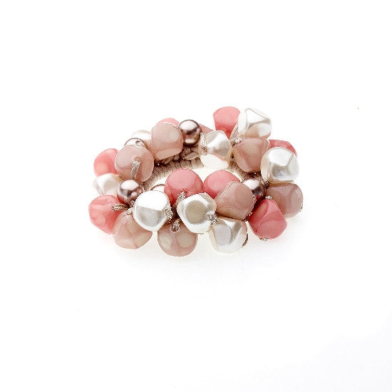 Multi Color Pinch Bead Ponytail - 3377-11