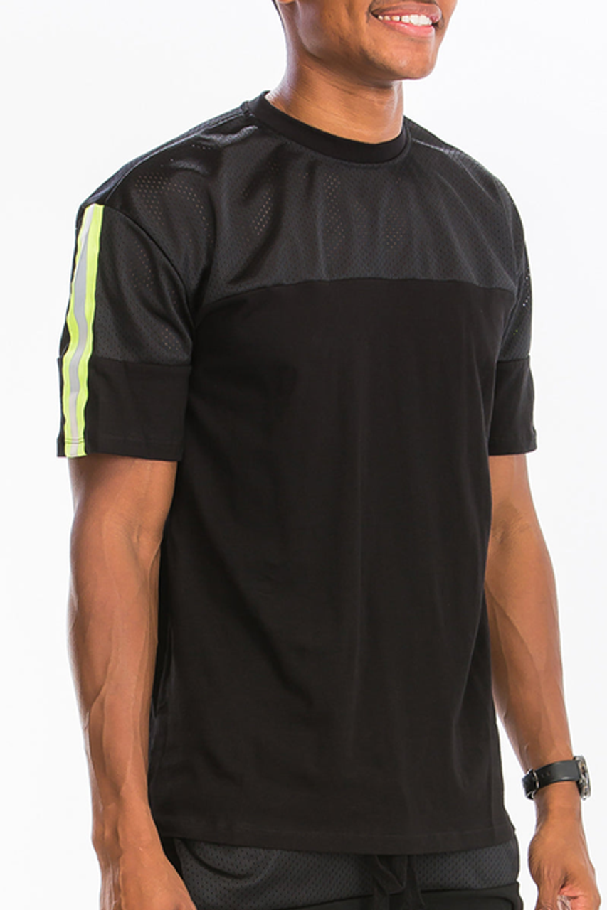 Quarter Mesh Cotton Tee - WT8540-2-LIME-2X