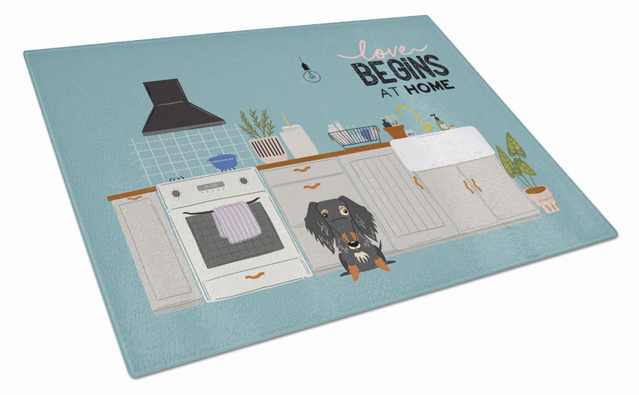 Kitchen Scene Dog Print Glass Cutting Board Large - CK7832LCB