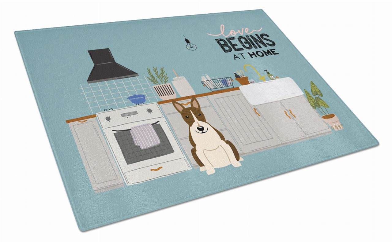 Kitchen Scene Dog Print Glass Cutting Board Large - CK7840LCB