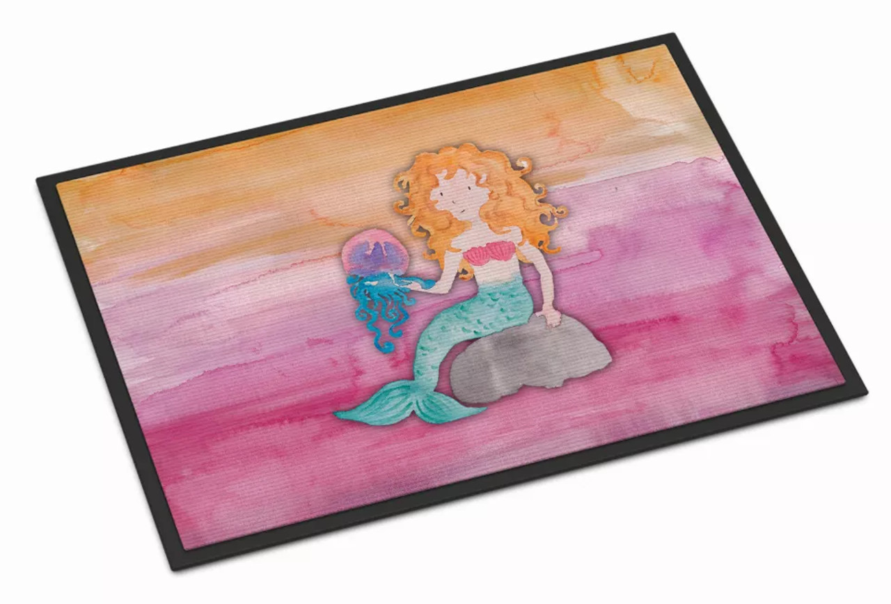 Mermaid Watercolor Indoor or Outdoor Mat - S000213B001695P088001V006