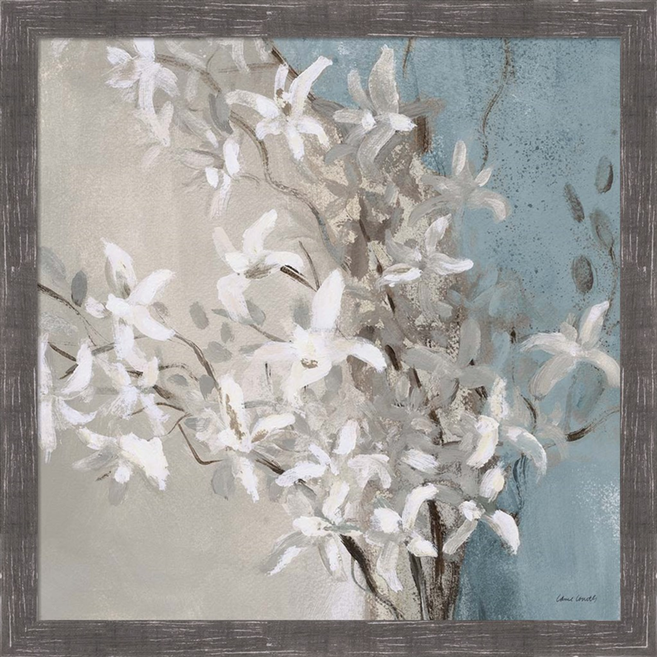 Misty Orchids (Blue) I by Lanie Loreth, Framed Wall Art