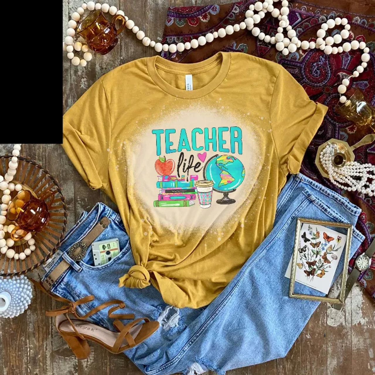 Teacher Life Shirt Bleached - B002344P000414V001