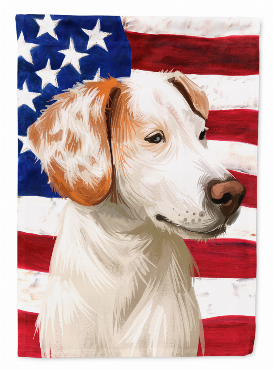 American Flag with Dog Artwork Flag Canvas House Size - CK6575CHF