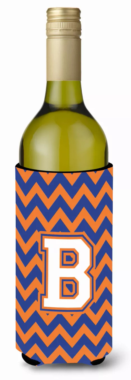 Monogram Letter Chevron Wine Bottle Hugger - CJ1060-BLITERK