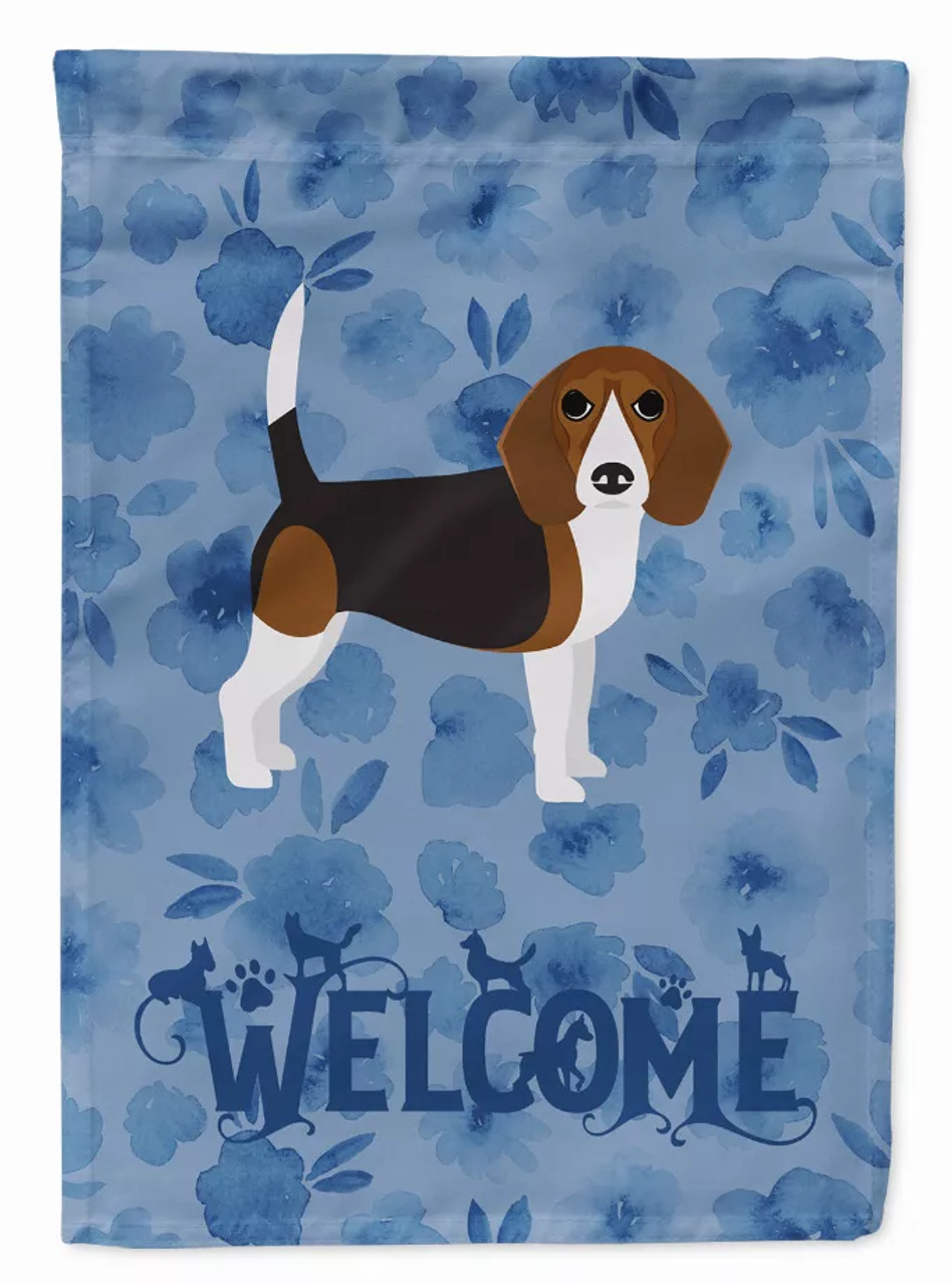 Beagle Welcome Flag Canvas House Size