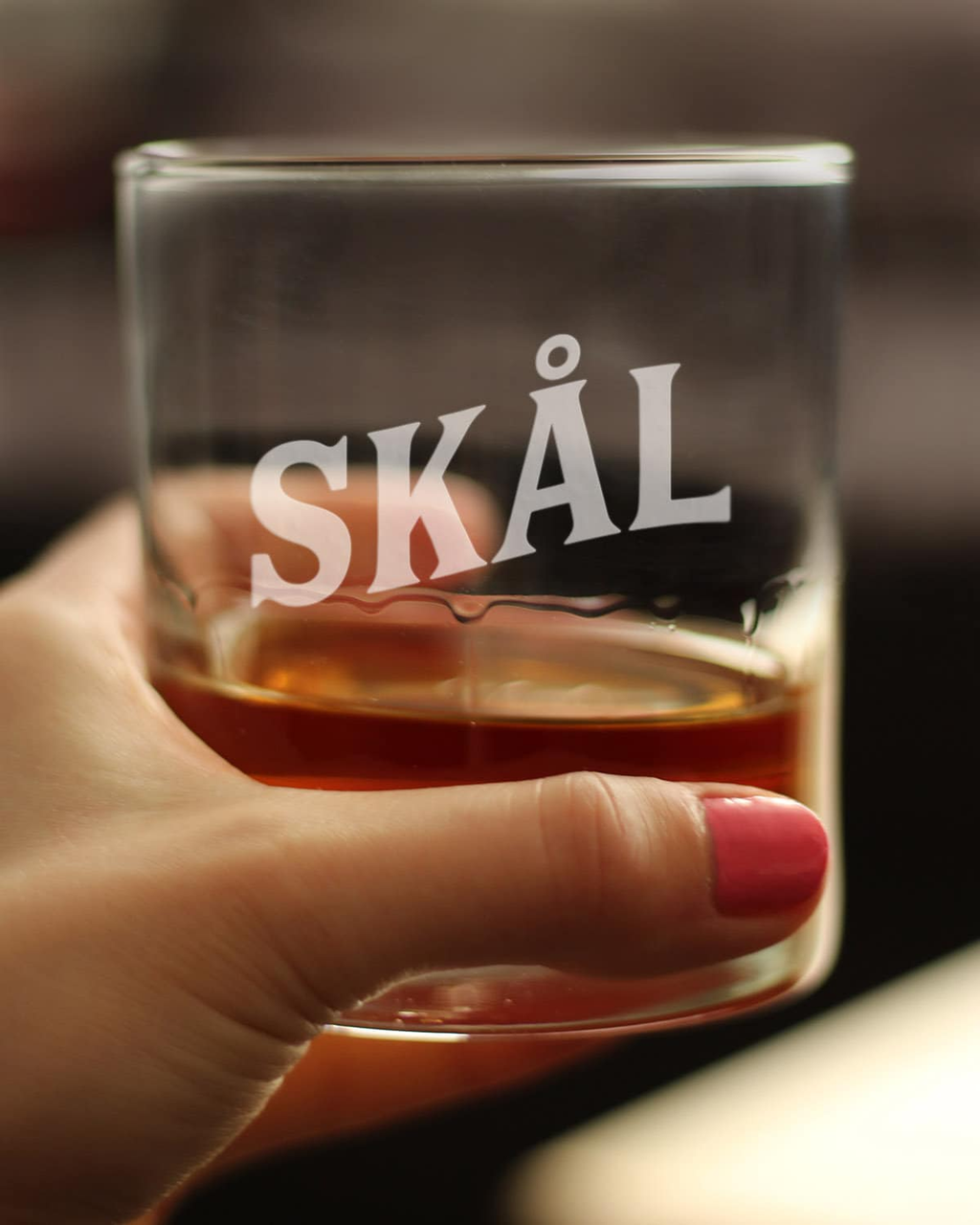 Cheers Norwegian Skal Whiskey Rocks Glass - Norway Gifts