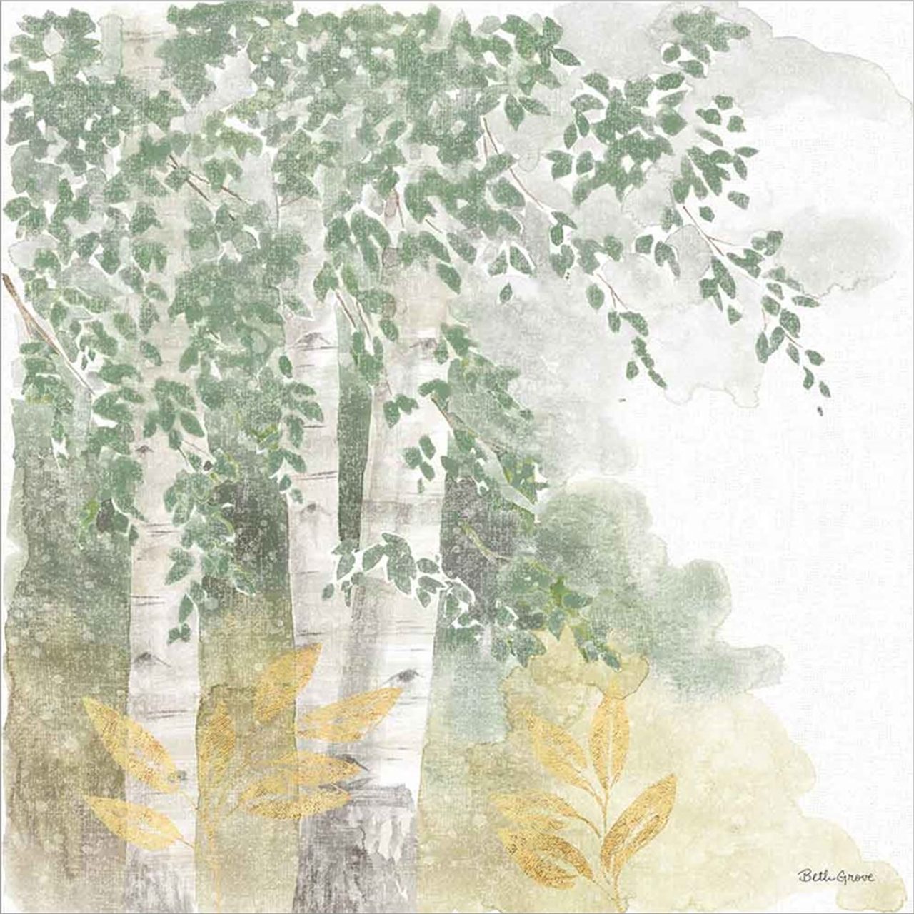 Natures Leaves II Sage by Beth Grove, Canvas Art - S002122B002483P000653V001