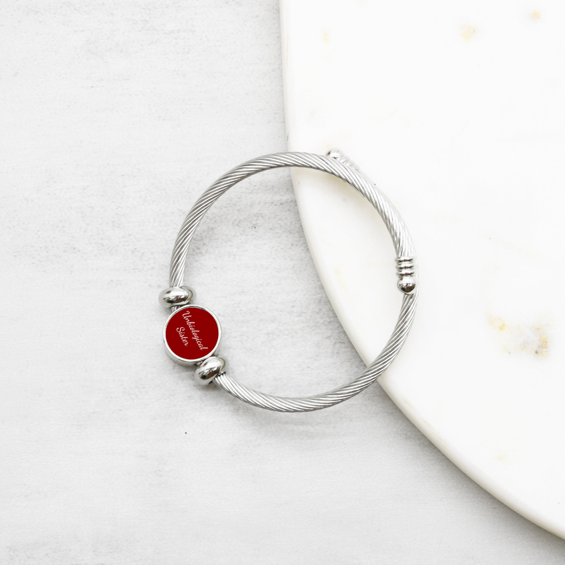 Interchangeable Reverisble Inspirational Bracelets - LOGICALSISTER-RED-SM