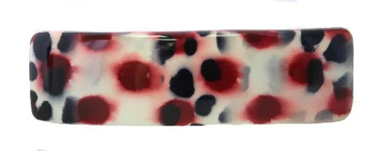 Spotted Rectangular Automatic Barrette - 12121-1218-06