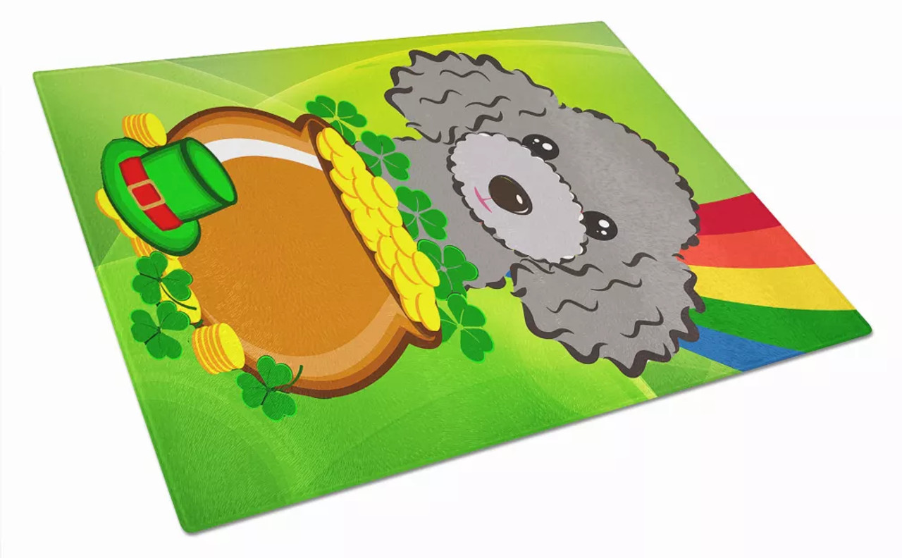 St. Patrick's Day Dog Print Glass Cutting Board Large - S000213B001695P040591V034