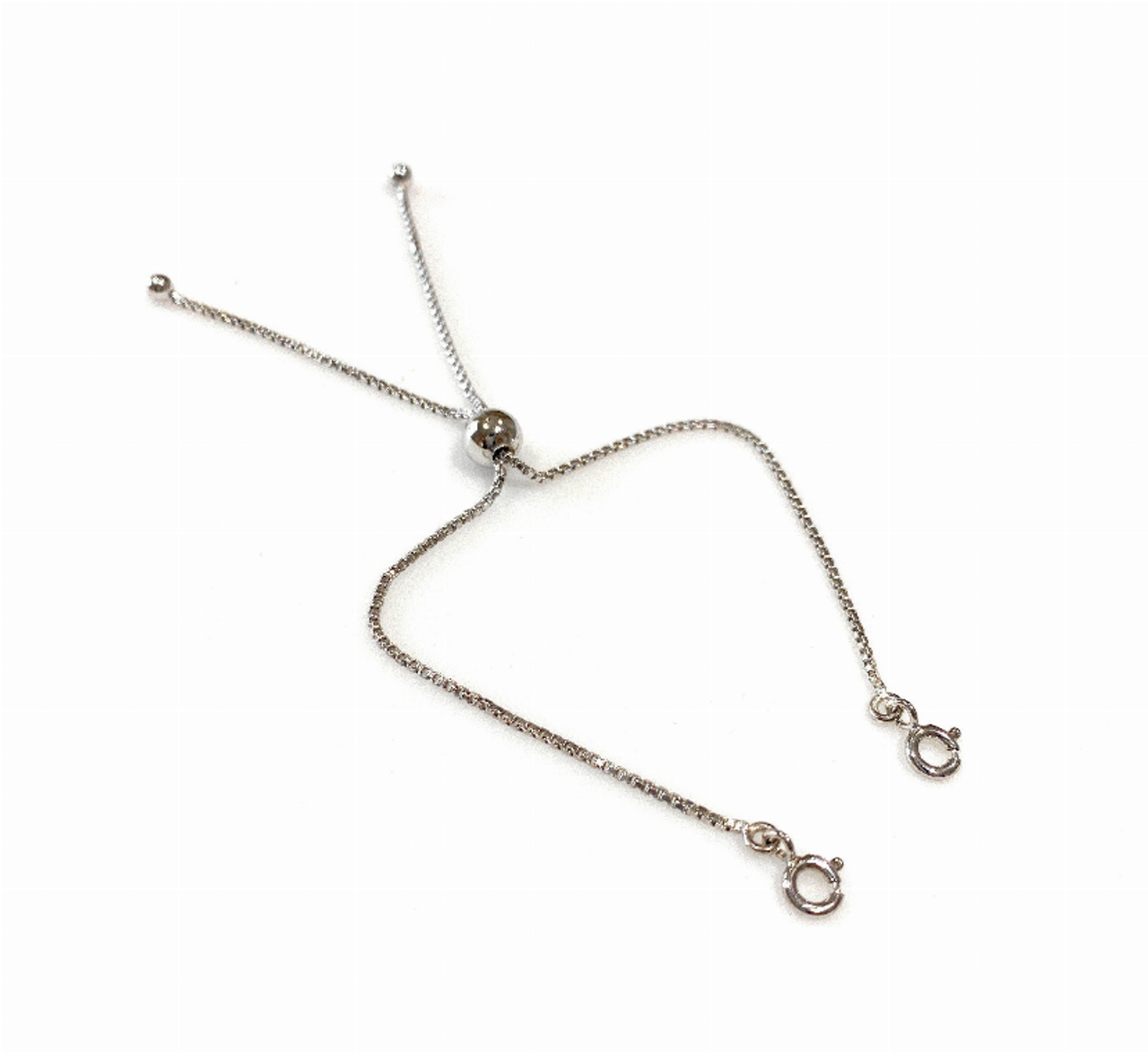 5Piece/10 Piece Sterling Silver Adjustable Bolo Bracelet, Half Finished Slide Bracelet, Silver Adjustable Bracelet Making Wheat Chain - GLC 1-2