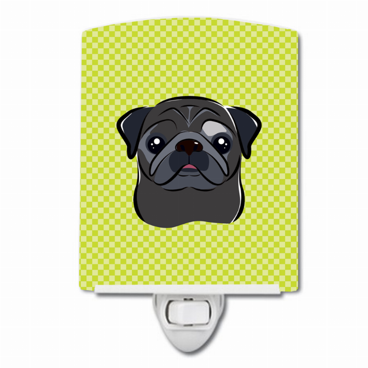 Checkerboard Design with Dog Ceramic Night Light - BB1325CNL