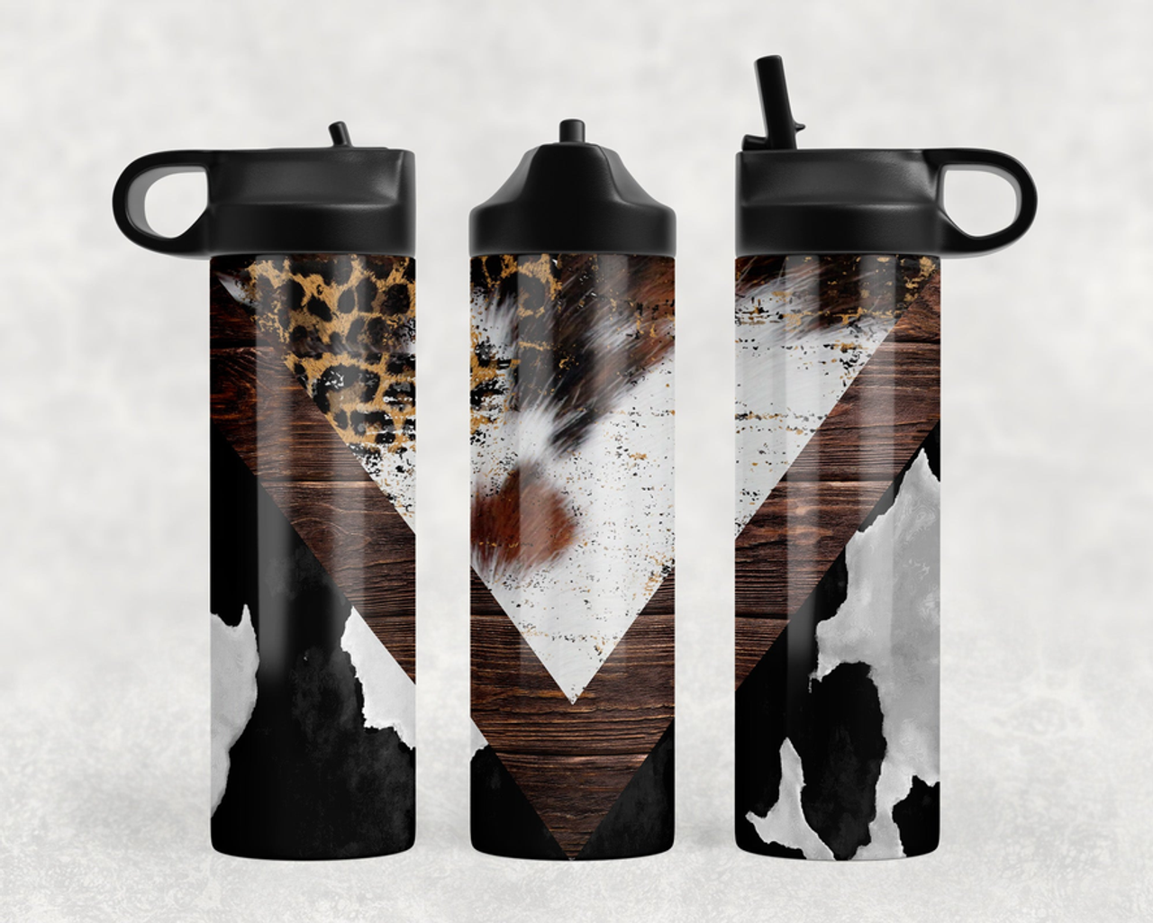 faux cowhide V Steel Water Bottle