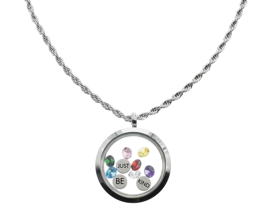 Inspirational Round Lockets With High Grade Cubic Zirconia By Pink Box - PinkBox-6-000740