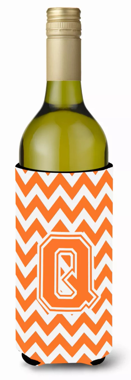 Monogram Letter Chevron Wine Bottle Hugger - CJ1046-QLITERK
