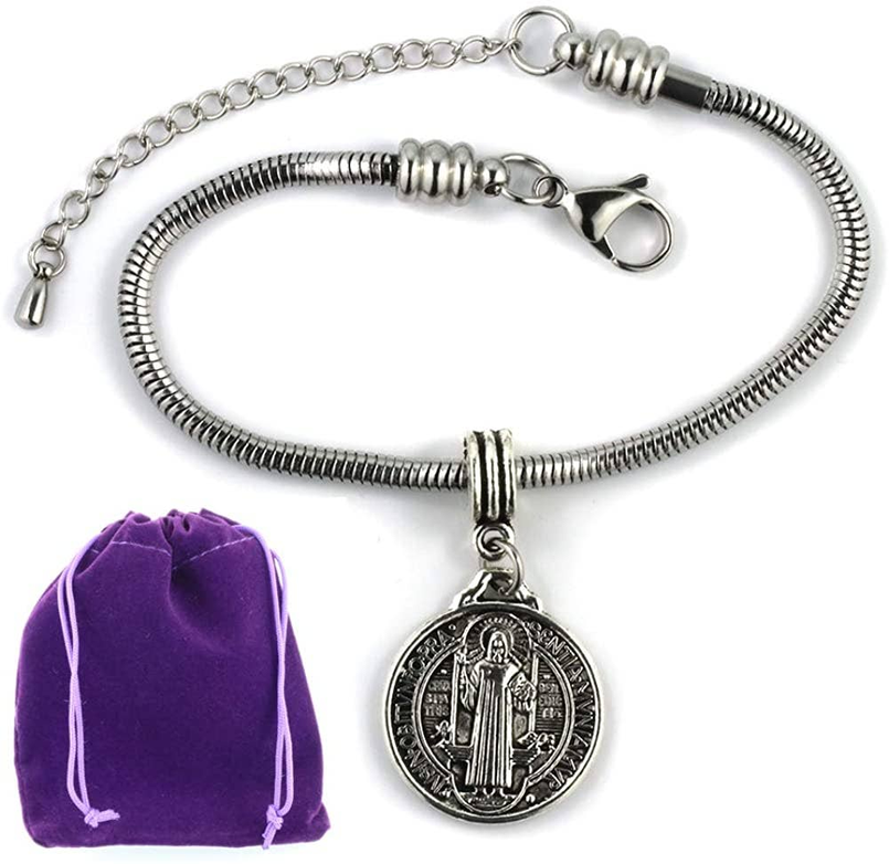 Religion Themed Bracelet | Stainless Steel Snake Chain Charm Bracelet