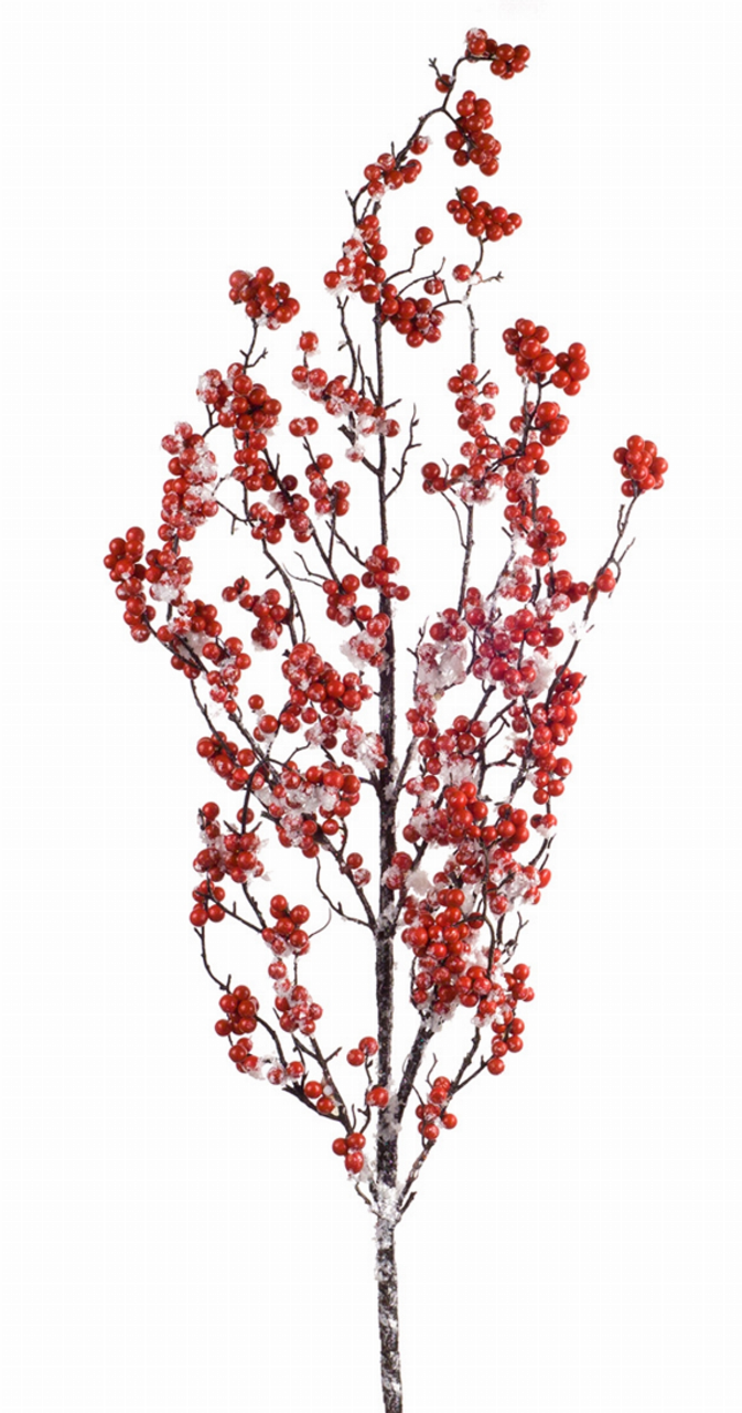 Snowy Berry Branch (Set of 6) 52"H Foam