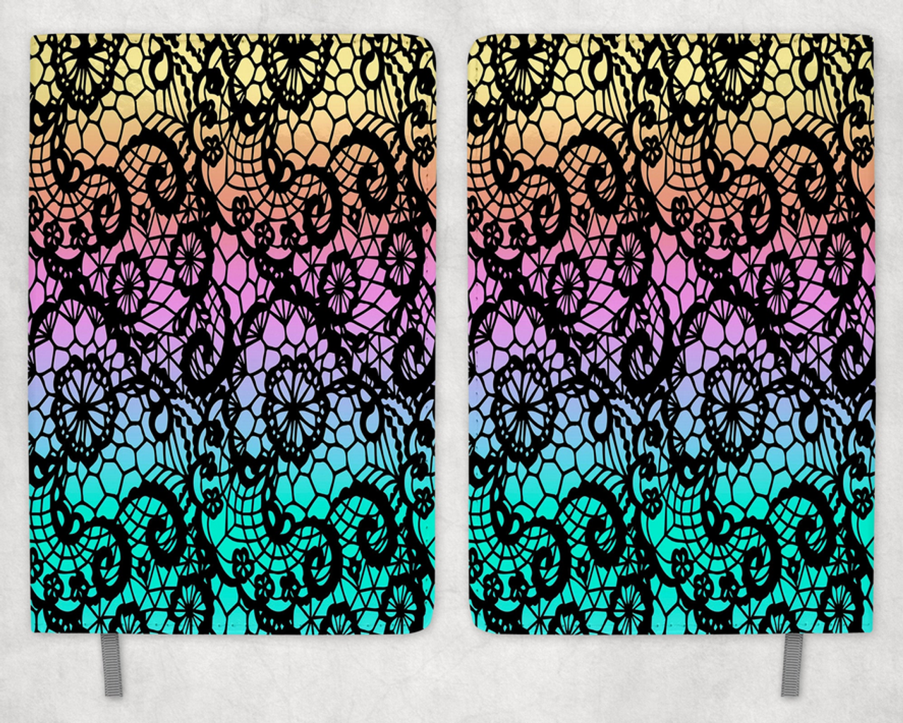 Rainbow Lace Printed 8 Inch  A-5 Journal Rainbow Lace Printed 8 Inch  A-5 Journal