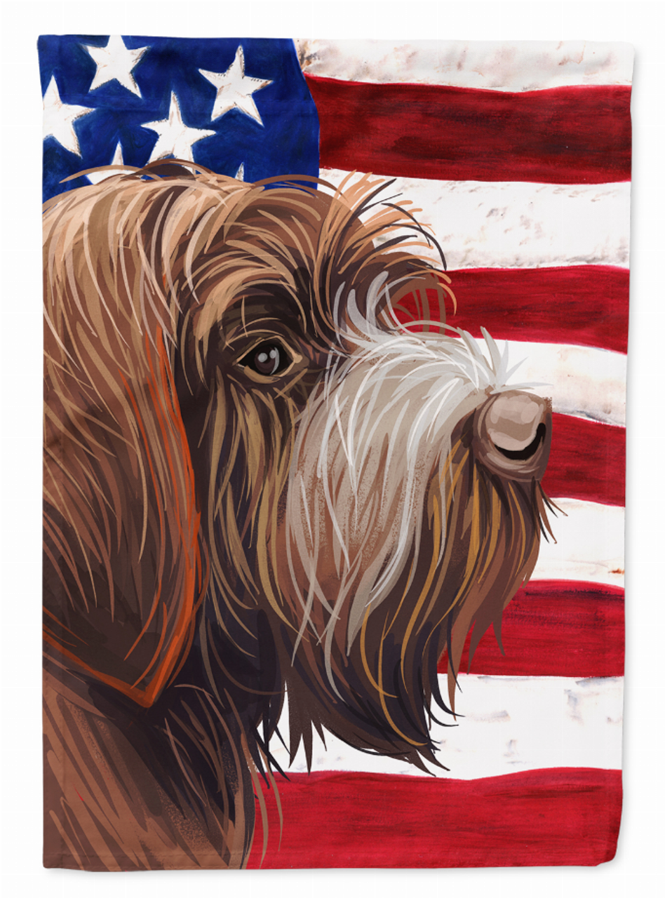 American Flag with Dog Artwork Flag Canvas House Size - CK6757CHF