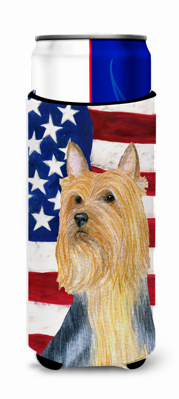 USA American Flag with Dog Ultra Hugger for slim cans - SS4250MUK