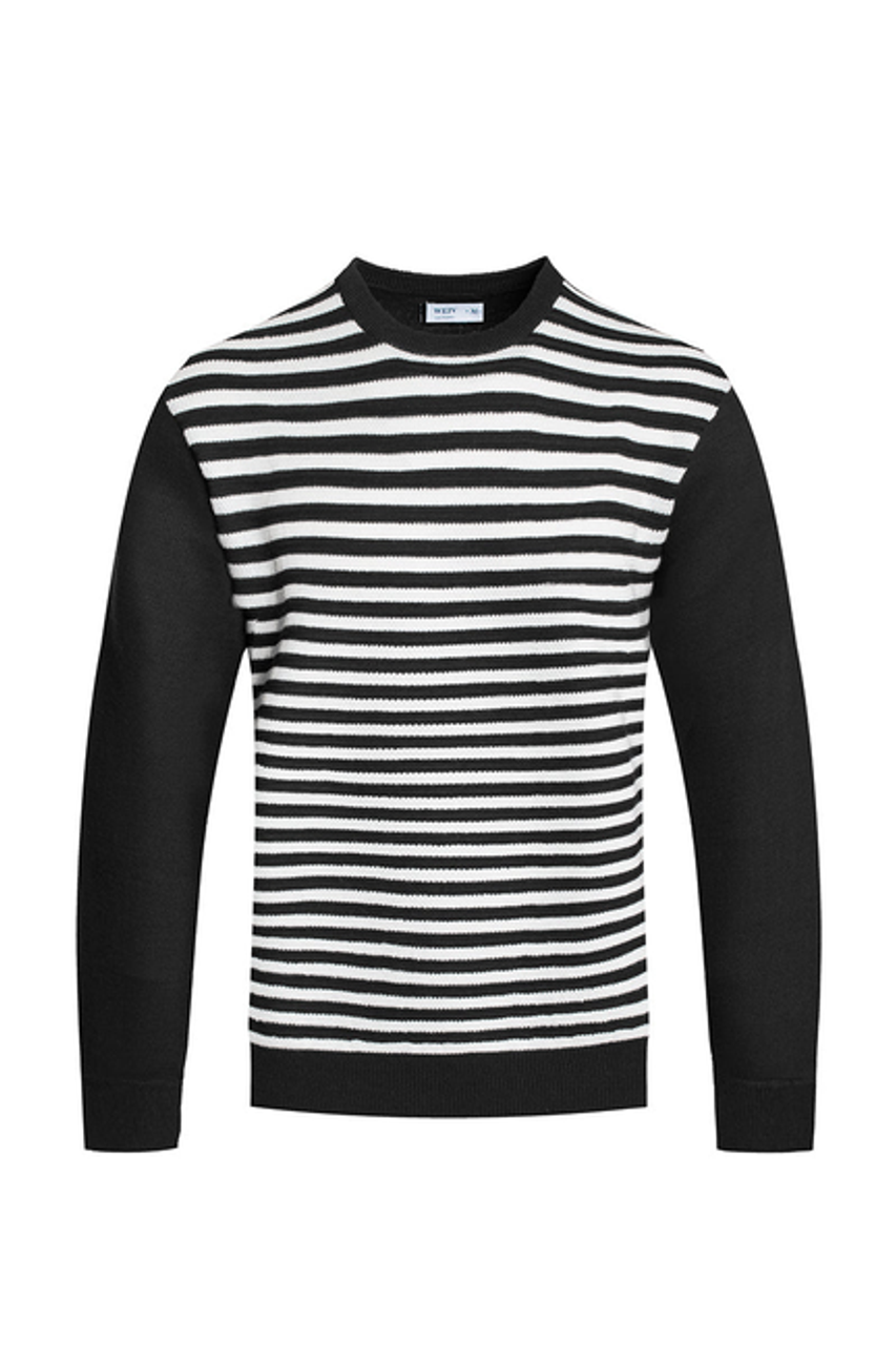 Zafflon Striped Sweater - NR2015-NAVYWHITE-S