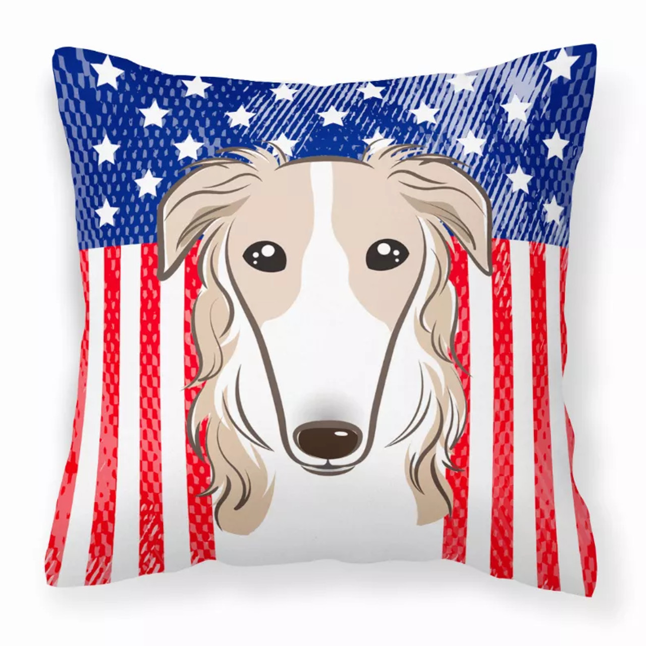 American Flag and Dog Fabric Decorative Pillow - S000213B001695P064320V000