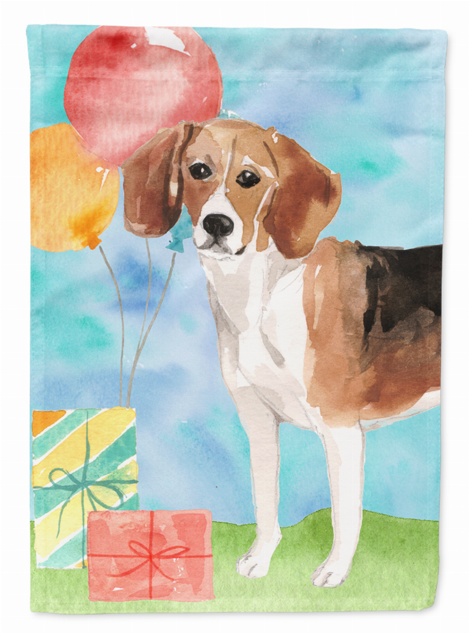 Happy Birthday Beagle Flag Garden Size