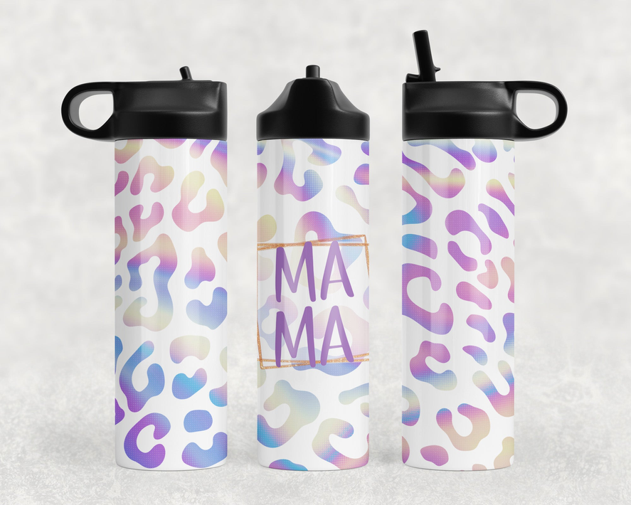 Leopard Print Mama  Steel Water Bottle