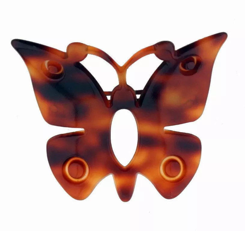 Handmade Engraved Butterfly Barrette - S000558B002117P000613V011