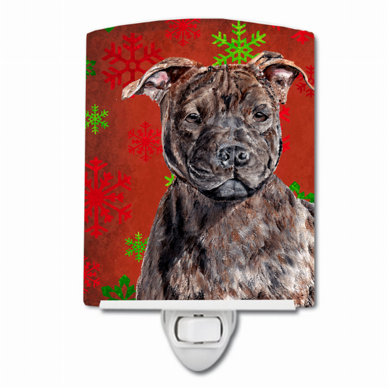 Snowflakes Holiday Dog Art Ceramic Night Light - SC9753CNL