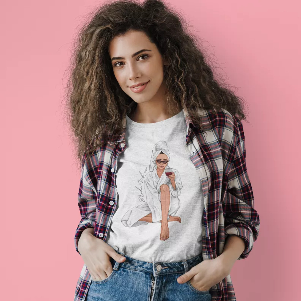Bride Vibes Tee - Wine Bridal Apparel - S001382B001943P000019V002