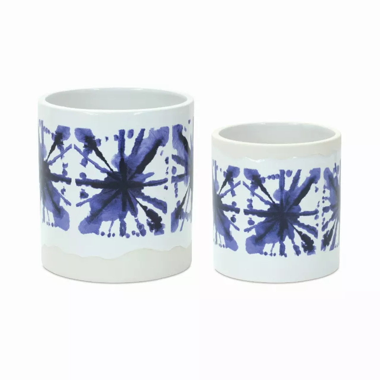 Pot (Set of 2) 4.5"D x 5"H, 5.5"D x 6"H Ceramic