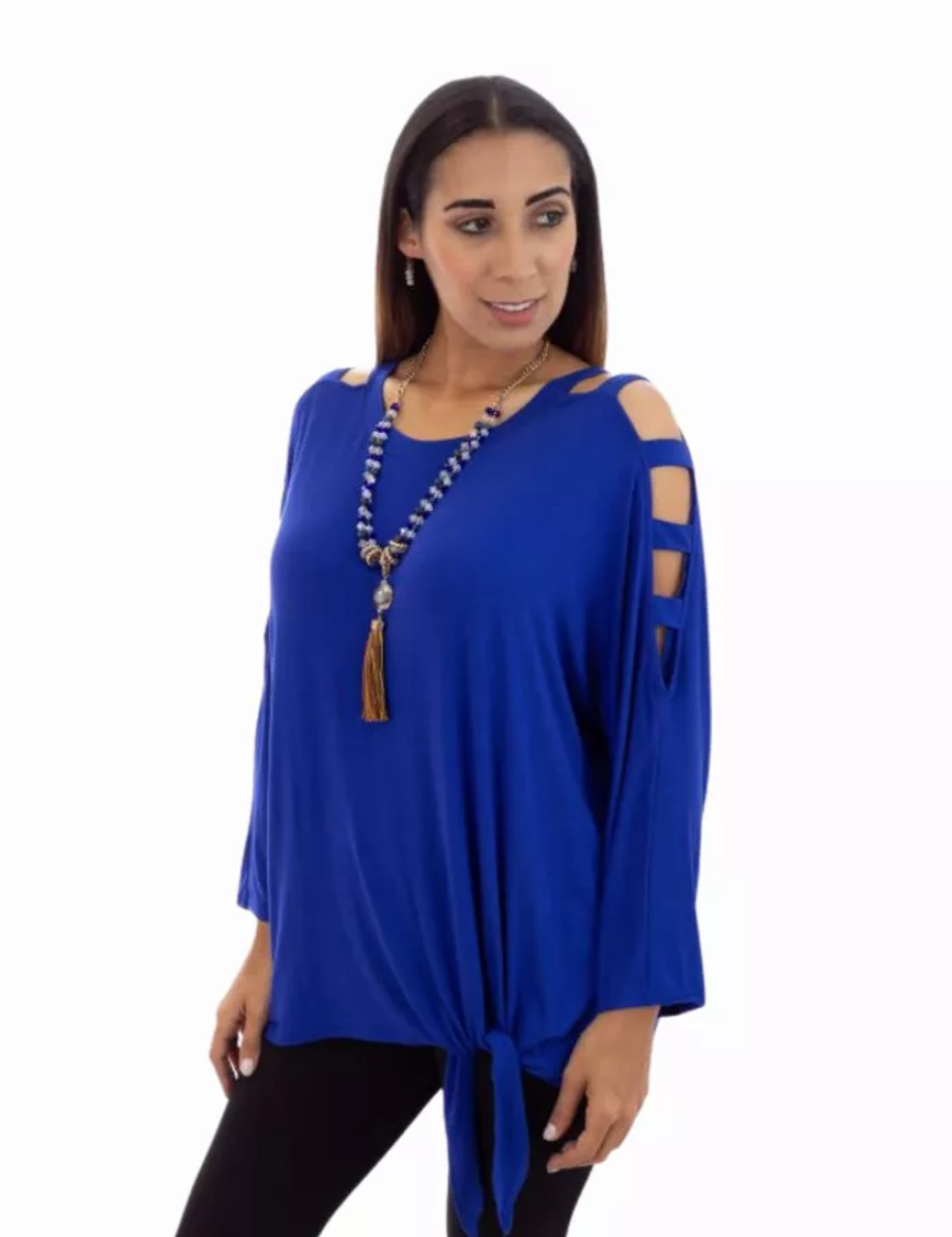Top With Knot On Side With Strappy Sleeves - S001372B002006P000134V012