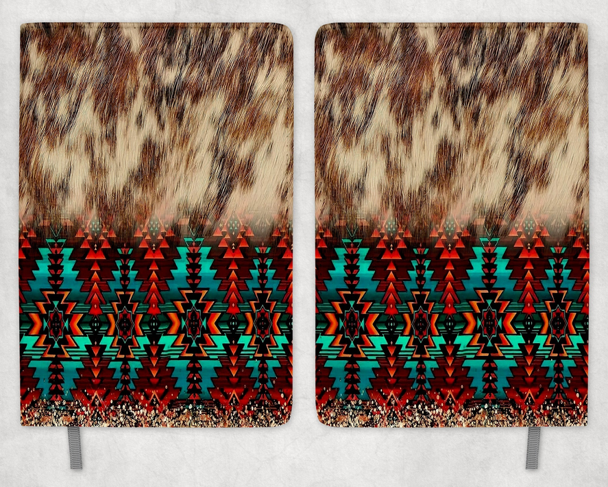 faux cowhide Aztec Printed 8 Inch  A-5 Journal