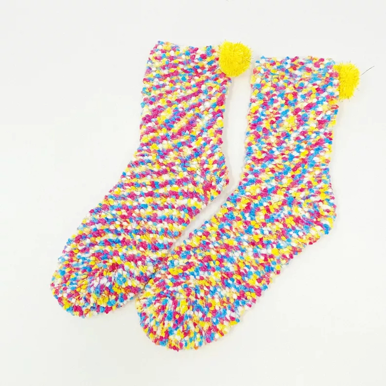 Fuzzy Pom Confetti Socks - S001770B002242P000406V003