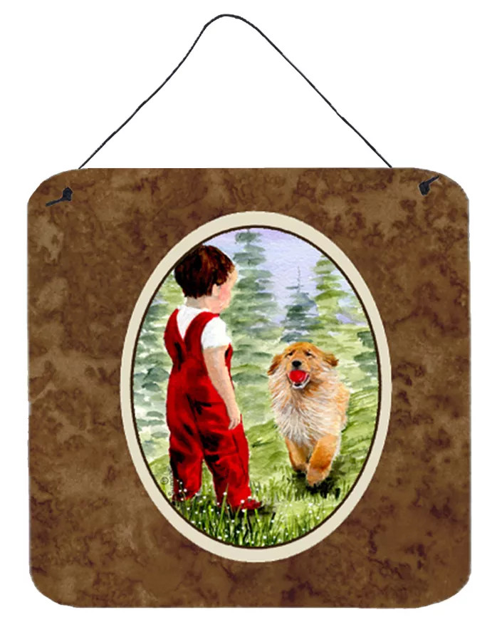 Little Boy with his Dog Wall or Door Hanging Prints - S000213B001695P028804V007