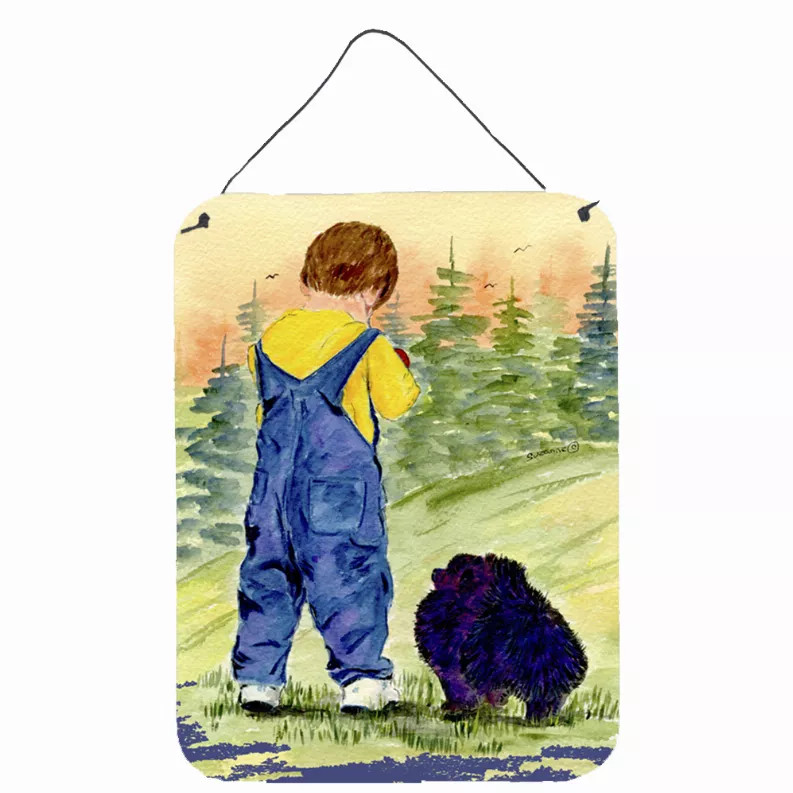 Little Boy with his Dog Wall or Door Hanging Prints - S000213B001695P028804V002