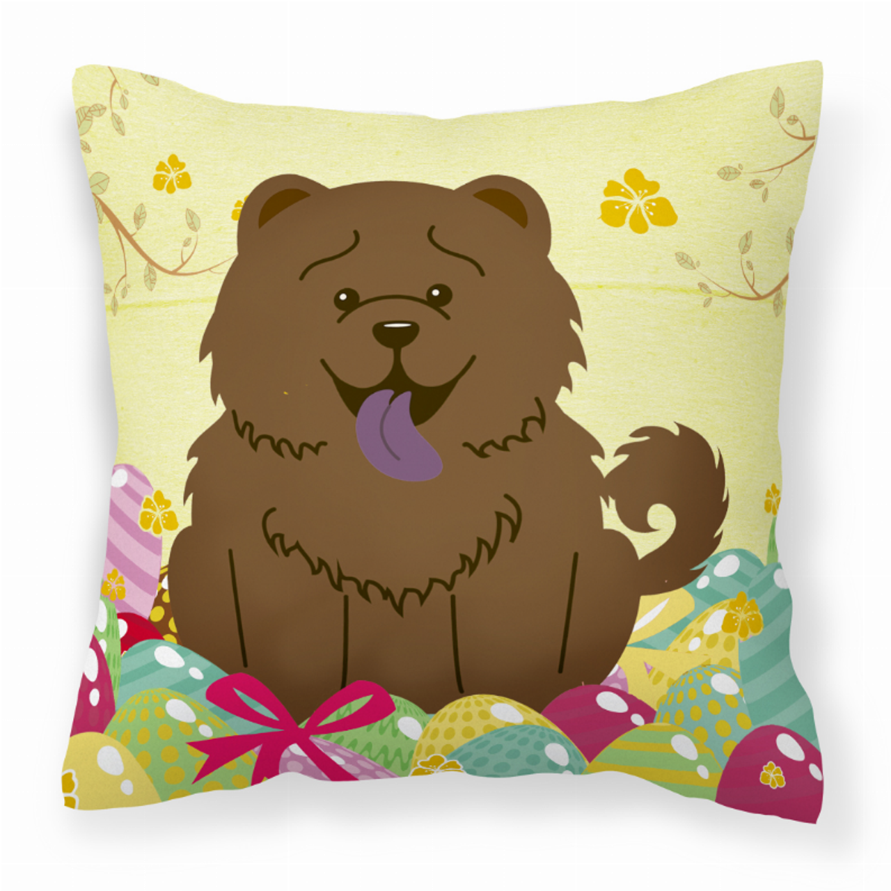 Easter Eggs With Dog Fabric Decorative Pillow - BB6141PW1818