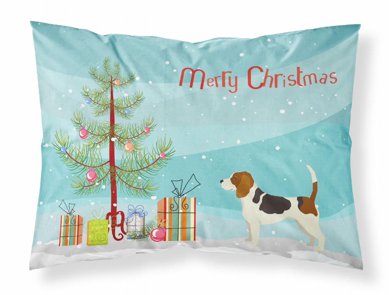 Beagle Christmas Tree Fabric Standard Pillowcase