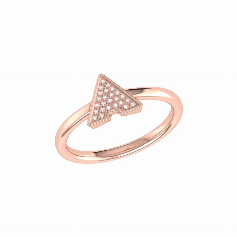 Skyscraper Triangle Diamond Ring in 14K Rose Gold Vermeil on Sterling Silver - S000111B001158P000142V009
