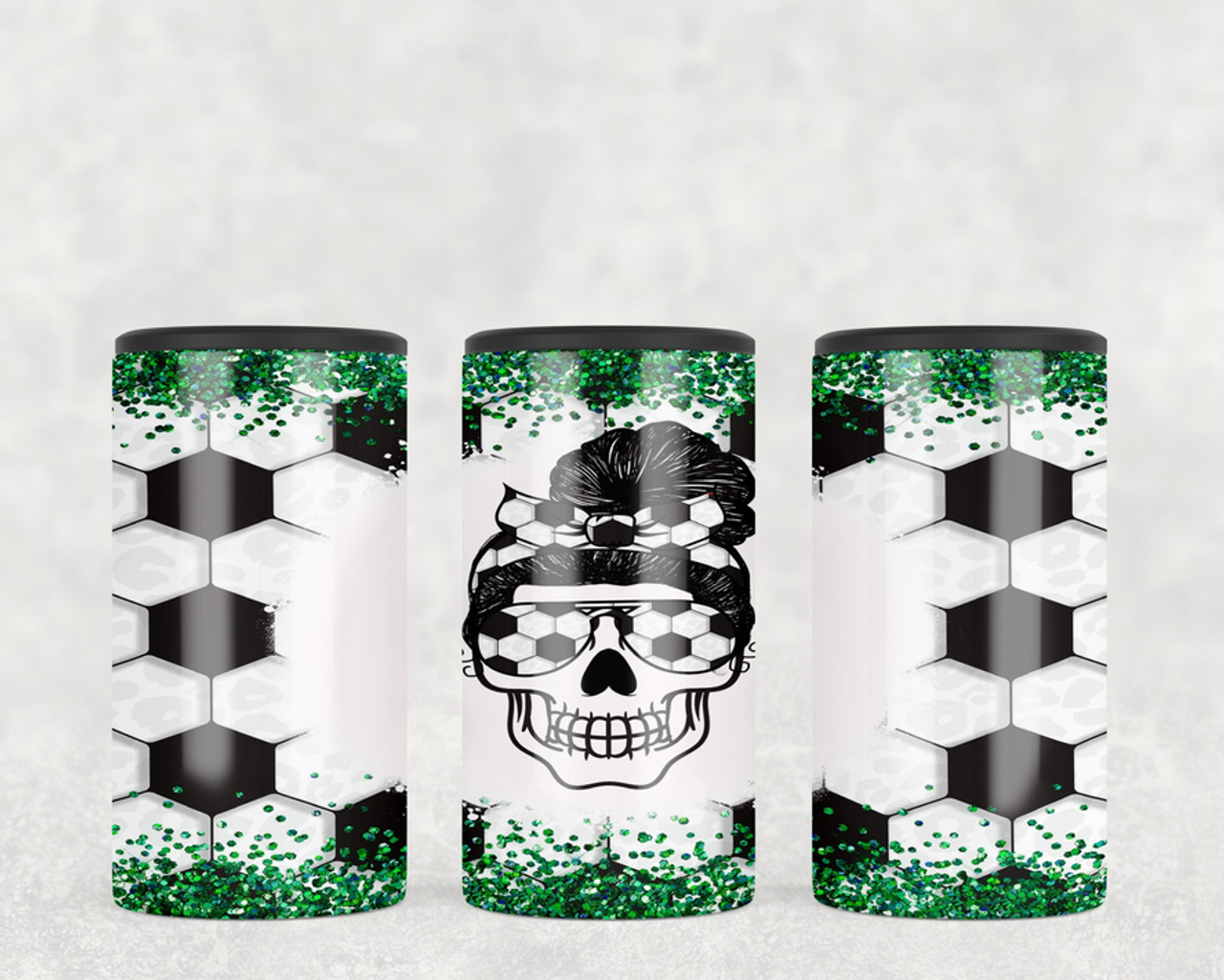 Soccer Skull  Steel can hugger - optional speaker