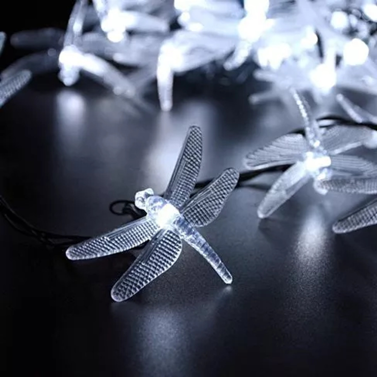 Solar Powered DragonFly LED Light String - 740016249177