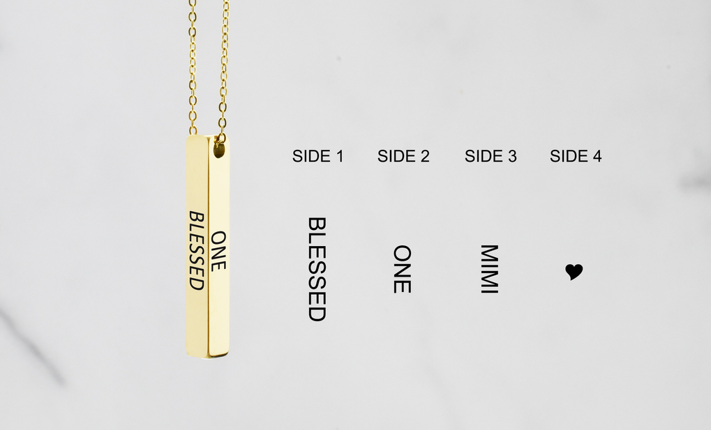 3D Vertical Bar Necklace With Austrian Crystal - PinkBox3-9739