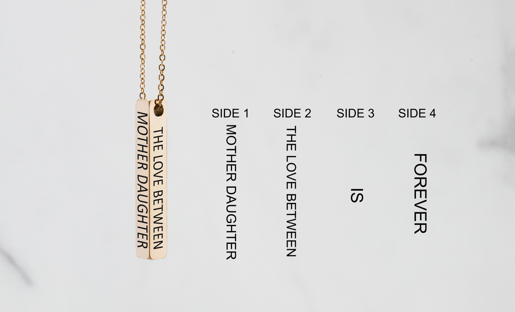 3D Vertical Bar Necklace With Austrian Crystal - PinkBox3-9721