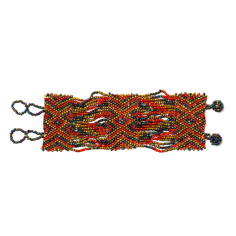 Beaded Aztec Wide Bracelet
